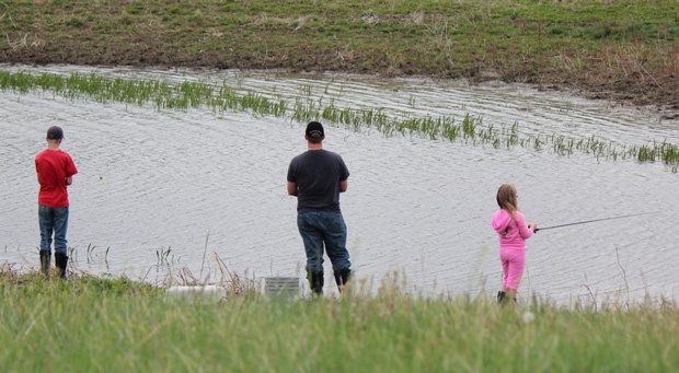 Brad Heltzel fishes with his family. 