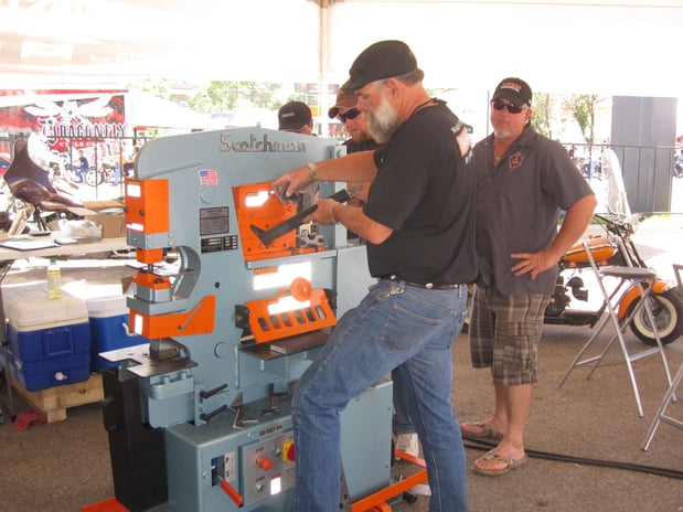 Jerry working an ironworker