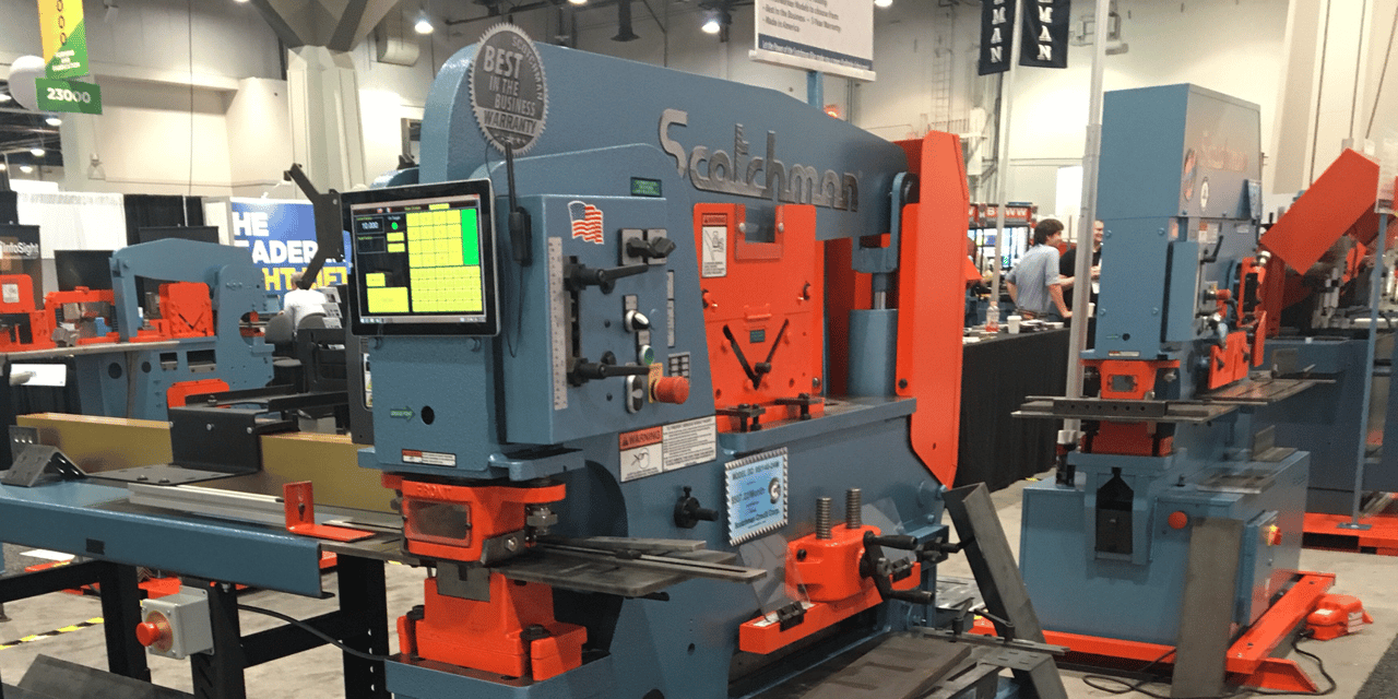 Automation on Scotchman heavy metal manufacturing equipment at Fabtech expo