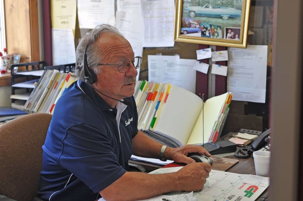 Alvin at his desk in Philip, SD