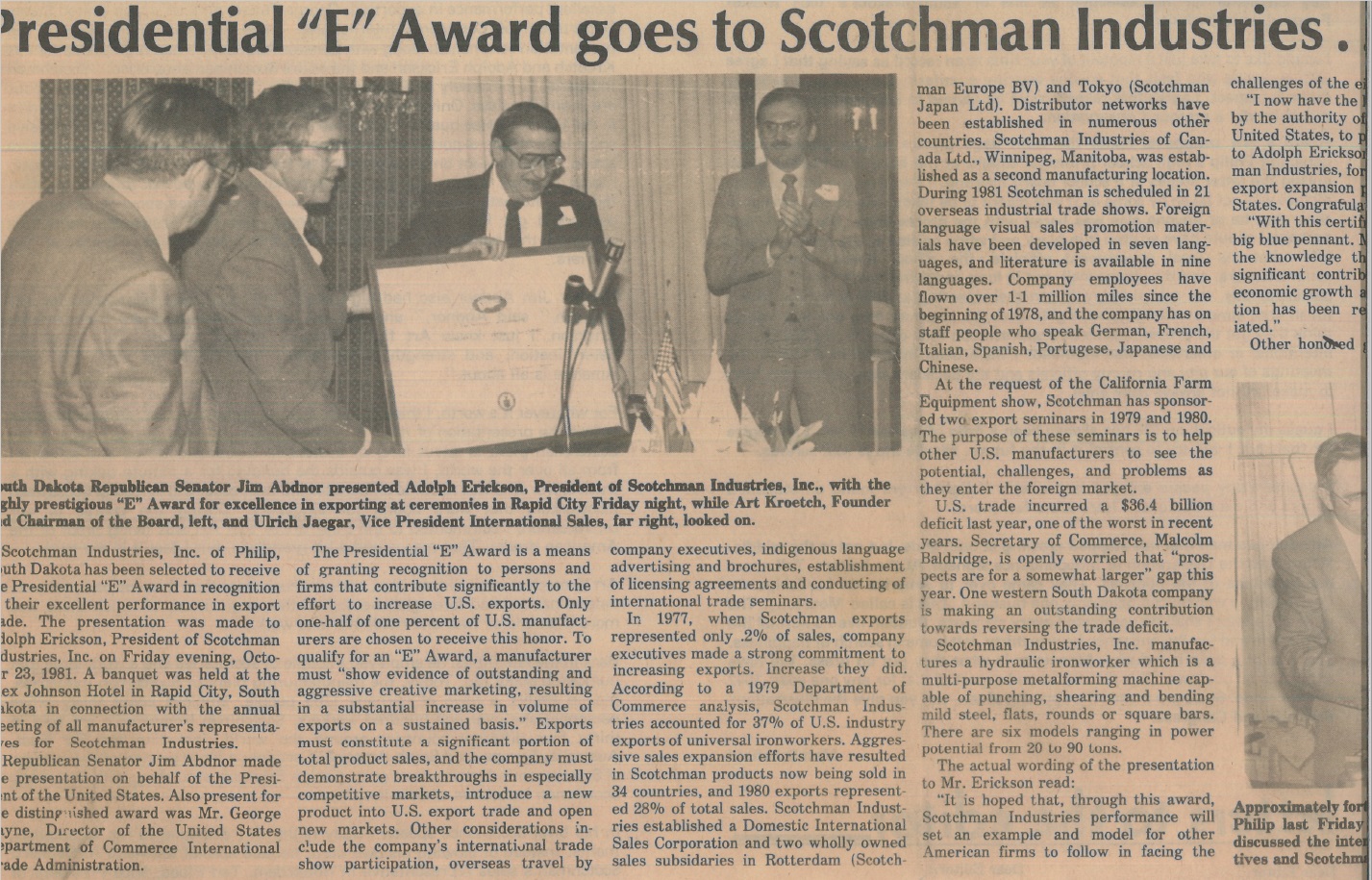 1981 - Presidential.E.Award-newspaper-1981